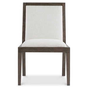 Bernhardt Bernhardt Outline Side Chair With Wire‑Brushed Oak Frame, Cassel Finish, Upholstered Panels, Durable Performance Fabric 360545