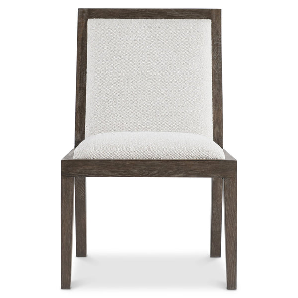 Bernhardt Bernhardt Outline Side Chair With Wire‑Brushed Oak Frame, Cassel Finish, Upholstered Panels, Durable Performance Fabric 360545