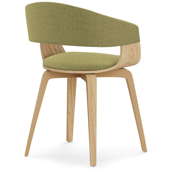 English Elm Lowell Bentwood Dining Chair - Stylish Acid Green Upholstery & Light Wood Frame For Comfort B136P158841