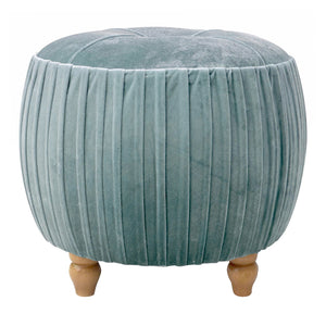New Pacific Direct Helena Small Round Ottoman With Natural Wood Legs – Plush Velvet, Tufted Top, And Elegant Design Emerald 100% Polyester 1600008-185-npd