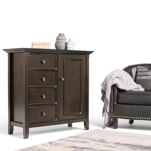 English Elm Amherst Medium Storage Cabinet - Handcrafted Hickory Brown With Adjustable Shelves & Antique Knobs B136P159432