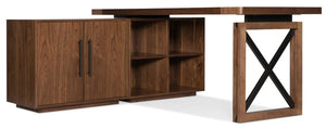 Hooker Furniture Elon Compact Walnut Bookcase With Adjustable Shelves, Finished Back & Craftsman-Transitional Flair 1650-10245-MWD