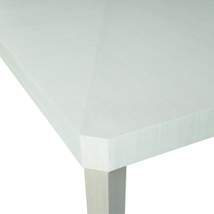 Bernhardt Bernhardt Linear White Pyramid Dining Table With Two Removable Leaves, Tapered Gray Legs — Glamorous Transitional Design 381222