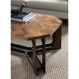 Rustic Cocktail Table with Metal Base Brown with Wood Finish P301727 Pulaski Furniture