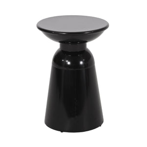 English Elm Serenita Outdoor Powder Coated Iron Pedestal Side Tables Sculptural Flared Set of Two Black 73614.00BLK
