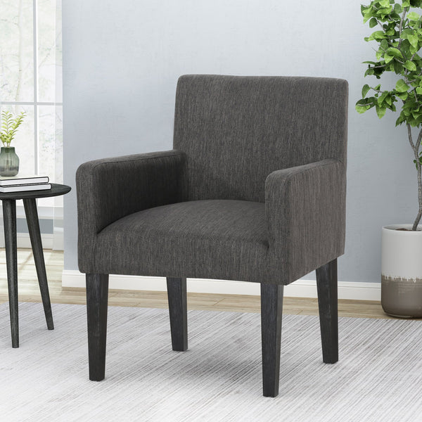 English Elm Arm Chair Upholstered Track Arm Contemporary Accent Seat for Living Room Reading Nook 69409.00CHAR