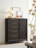 Quincy 5-Drawer Door Chest Black with Molasses Finish P375125 Pulaski Furniture