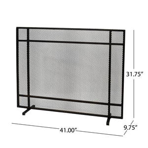 English Elm Christopher Knight Home® - FIRE Screen Black & Gold Iron Fireplace Guard — Decorative Mesh Safety Shield 42.75x33.25x3 in 65183.00BBGLD
