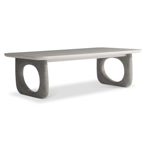 Bernhardt Bernhardt Sereno Cocktail Table With Walnut Lutra Top & Sasso Faux-Stone Resin Supports, 58"W 329021