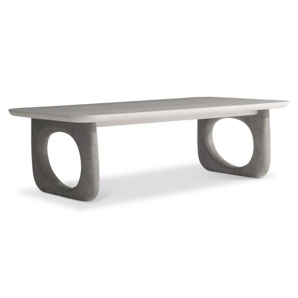 Bernhardt Bernhardt Sereno Cocktail Table With Walnut Lutra Top & Sasso Faux-Stone Resin Supports, 58"W 329021
