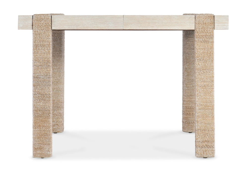 Hooker Furniture Commerce Seaside Rectangle Dining Table With Rope-Wrapped Legs, Oak Veneer, Natural Finish & 22" Leaf 7228-75007-80