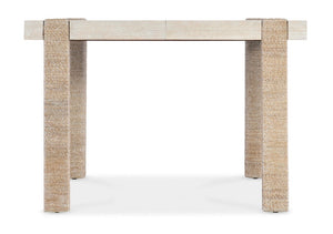 Hooker Furniture Commerce Seaside Rectangle Dining Table With Rope-Wrapped Legs, Oak Veneer, Natural Finish & 22" Leaf 7228-75007-80