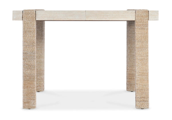 Hooker Furniture Commerce Seaside Rectangle Dining Table With Rope-Wrapped Legs, Oak Veneer, Natural Finish & 22" Leaf 7228-75007-80