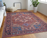 Feizy Rugs Rawlins Polyester Machine Made Bohemian & Eclectic Rug Red/Tan/Blue 10'-6" x 14'