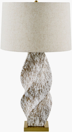 Livabliss Ilorin Ceramic Table Lamp with Linen Shade Iron Finial Warm Ambient Living Room Light ILO-002