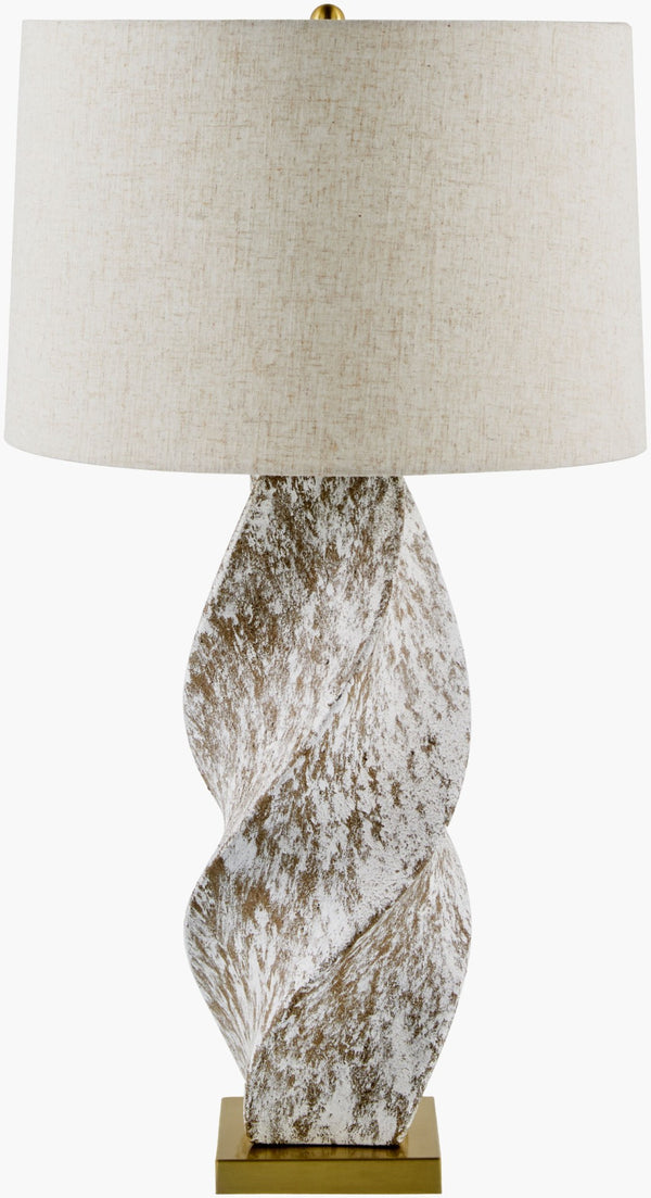 Livabliss Ilorin Ceramic Table Lamp with Linen Shade Iron Finial Warm Ambient Living Room Light ILO-002