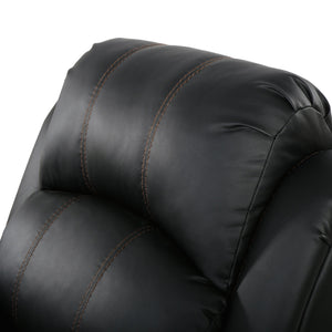 English Elm Christopher Knight Home® - GLIDING Recliner with Faux Leather Upholstery, Nailhead Trim, Foam Support and Pushback Comfort Black 57339.00PUBLK