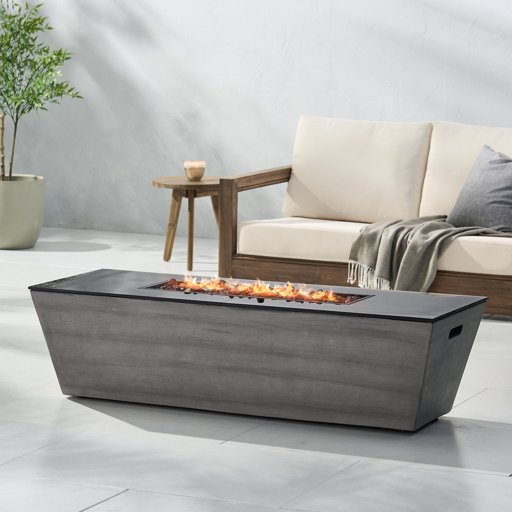English Elm 56" Outdoor Mgo Fire Pit Table with Ceramic Top and 50000 Btu Propane Burner 67013.00-50K