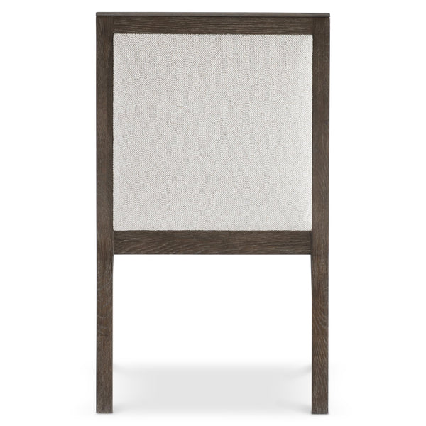 Bernhardt Bernhardt Outline Side Chair With Wire‑Brushed Oak Frame, Cassel Finish, Upholstered Panels, Durable Performance Fabric 360545