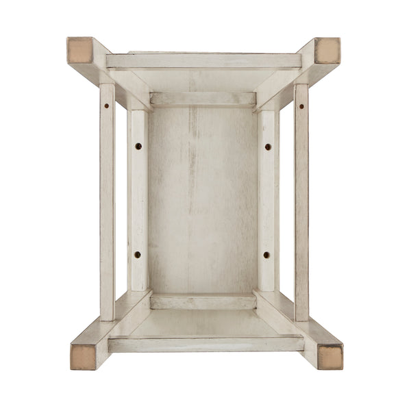 Homelegance By Top-Line Barrett Saddle Seat Counter Height Backless Stools (Set of 2) White Rubberwood