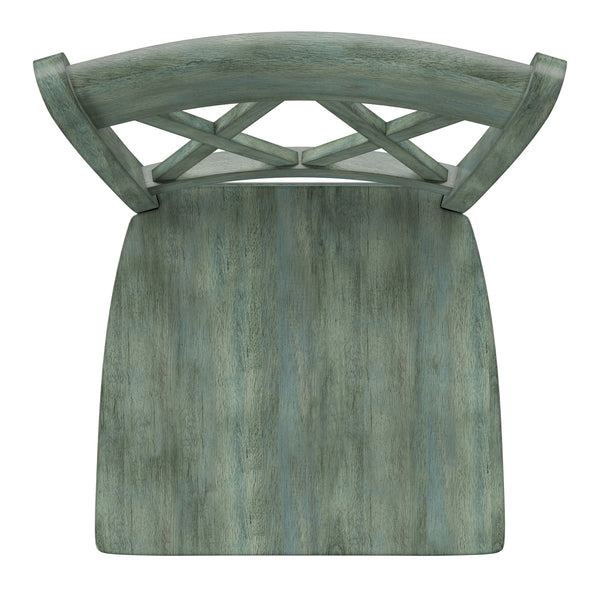 Homelegance By Top-Line Juliette Double X-Back Counter Height Chairs (Set of 2) Green Rubberwood