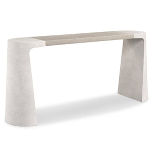 Bernhardt Bernhardt Prado Console Table With Tawny Wood Veneer & Buff Concrete Sculptural Supports, 72" 324912A