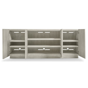 Bernhardt Bernhardt Tempo Rustic Modern Entertainment Credenza With Larza Wire-Brushed Oak, Push-Open Doors, 78" 346860