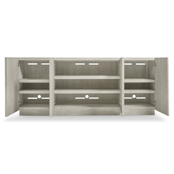 Bernhardt Bernhardt Tempo Rustic Modern Entertainment Credenza With Larza Wire-Brushed Oak, Push-Open Doors, 78" 346860