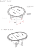 Americana Modern Dining 48 In. Round Extendable Dining Table and 4 Upholstered Chairs