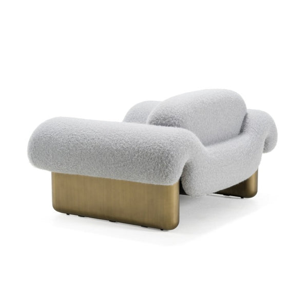 VIG Furniture Imagine Contemporary Grey Fabric Accent Chair With Rounded Arms, Tight Back & Antique Brass Legs For Stylish Comfort VGFA-CE2014