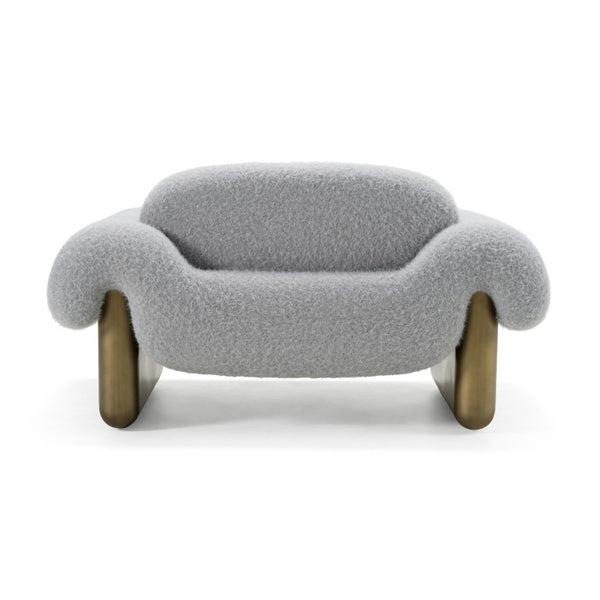 VIG Furniture Imagine Contemporary Grey Fabric Accent Chair With Rounded Arms, Tight Back & Antique Brass Legs For Stylish Comfort VGFA-CE2014