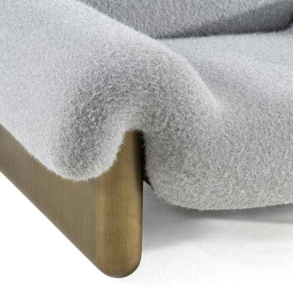 VIG Furniture Imagine Contemporary Grey Fabric Accent Chair With Rounded Arms, Tight Back & Antique Brass Legs For Stylish Comfort VGFA-CE2014