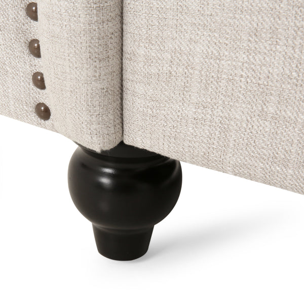 English Elm Christopher Knight Home® - Chesterfield Velvet Club Chair with Birch Wood Legs — Luxurious Textures, Deep Comfort, Elegant Accent Seating Beige 34.75 L x 34 W x 24.75 H 66583.00FBGE