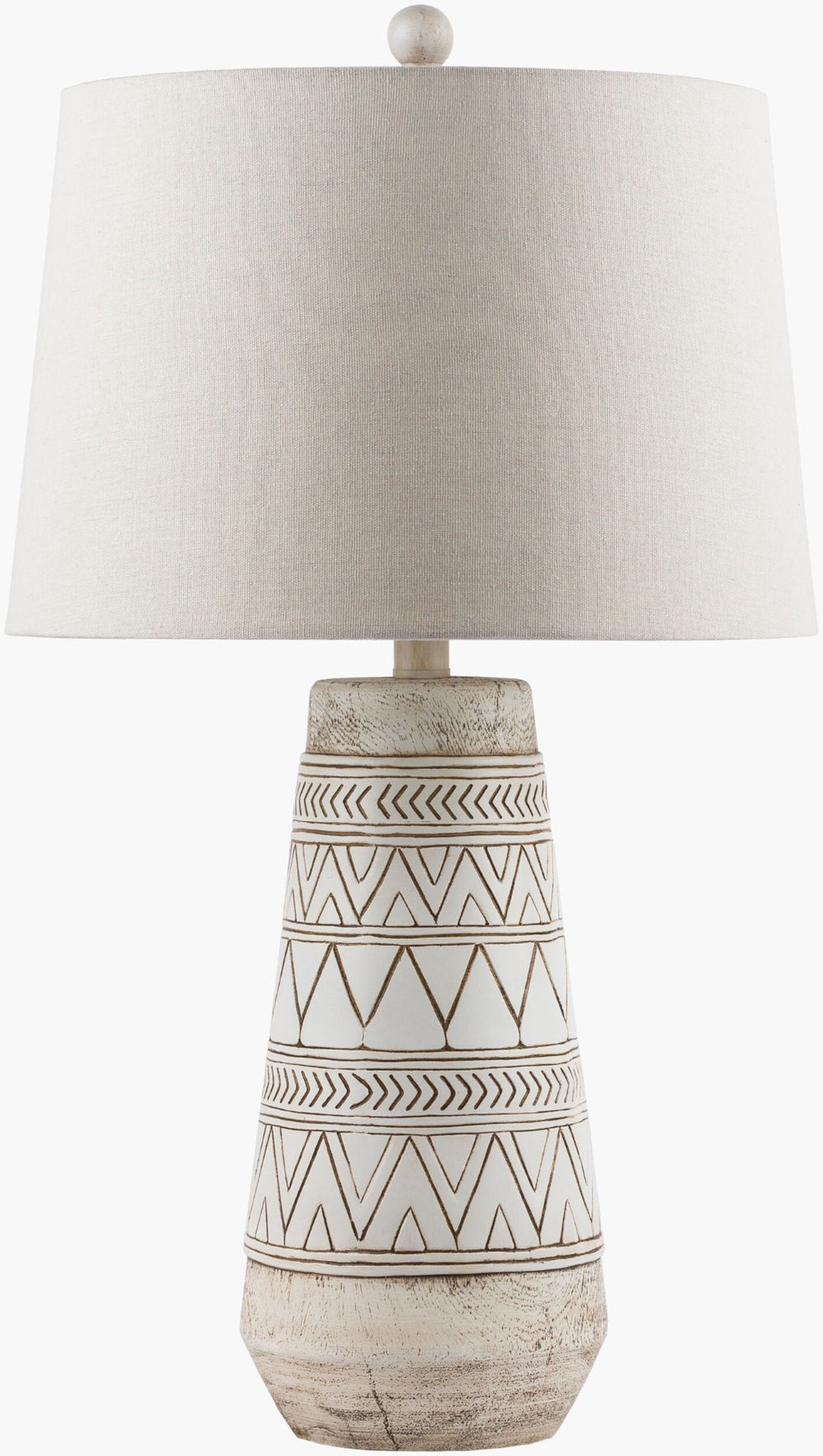 Livabliss Imelde Sculptural Accent Lamp with Resin Base and Linen Shade for Bohemian Spaces IMD-001