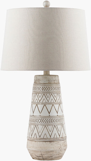 Livabliss Imelde Sculptural Accent Lamp with Resin Base and Linen Shade for Bohemian Spaces IMD-001