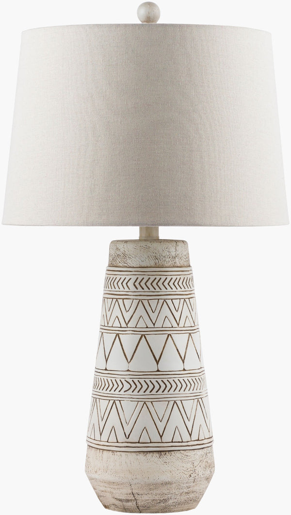 Livabliss Imelde Sculptural Accent Lamp with Resin Base and Linen Shade for Bohemian Spaces IMD-001