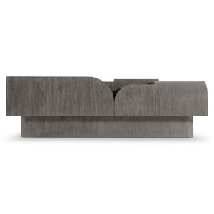 Bernhardt Bernhardt Basi Multilevel Mahogany Cocktail Table With Bracken Finish, Sculptural Plinth Base On Casters 347017