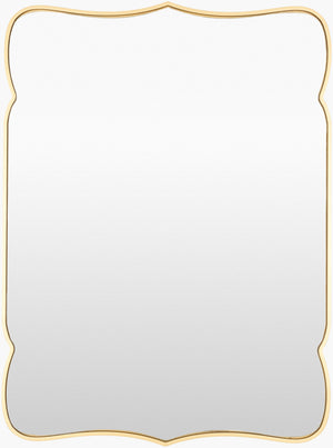 Surya Imelda Modern 30"H X 22"W Accent Mirror - Stylish Laser Cut Design, Easy To Maintain, Versatile Use Frame, Gold Manufactured Wood Ime005-2230