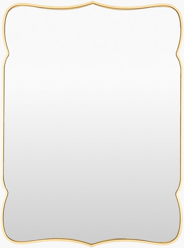 Surya Imelda Modern 30"H X 22"W Accent Mirror - Stylish Laser Cut Design, Easy To Maintain, Versatile Use Frame, Gold Manufactured Wood Ime005-2230
