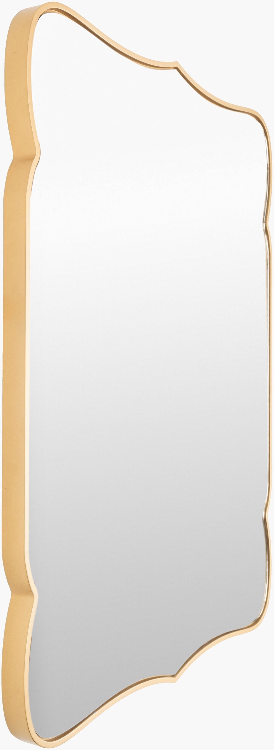 Surya Imelda Modern 30"H X 22"W Accent Mirror - Stylish Laser Cut Design, Easy To Maintain, Versatile Use Frame, Gold Manufactured Wood Ime005-2230