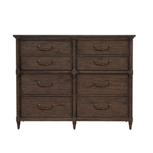 Revival Row 8-Drawer Bureau Brown with Chimney Smoke Finish P348101 Pulaski Furniture