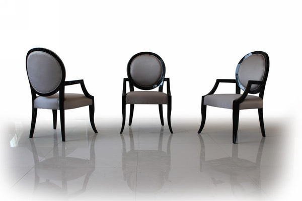 Vig Furniture 307 Fabric Dining Arm Chair Set Of 2 - Elegant Upholstered Design With Transitional Legs & Comfort Grey  Vgdvls307