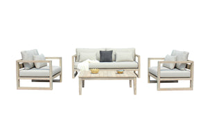 VIG Furniture Renava Calm - Outdoor Grey + Acacia Sofa Set VGATRASF-229