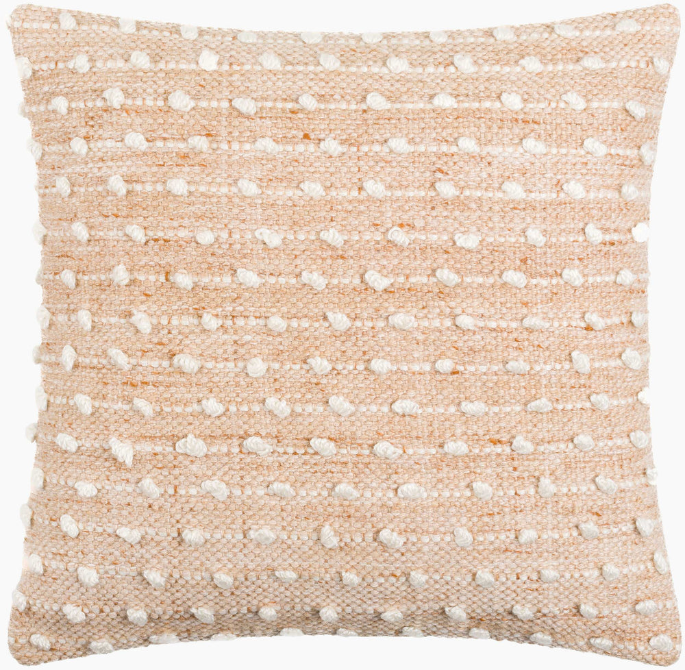 Surya Imani 18" X 18" Cozy Cottage Style Accent Pillow – Indoor & Outdoor Safe, Plush, Machine Washable! Beige Polyester,Polyester Imi001-2020p