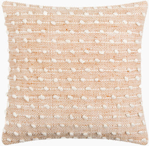 Surya Imani 18" X 18" Cozy Cottage Style Accent Pillow – Indoor & Outdoor Safe, Plush, Machine Washable! Beige Polyester,Polyester Imi001-2020p