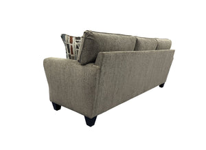 Porter Designs Reese Modern Upholstered Sofa - Elegant Comfort With Abstract Pillows For Your Home Brown Fabric 01-207-01-2962