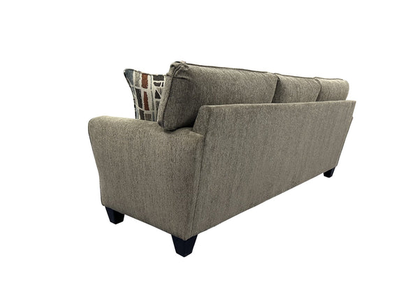 Porter Designs Reese Modern Upholstered Sofa - Elegant Comfort With Abstract Pillows For Your Home Brown Fabric 01-207-01-2962