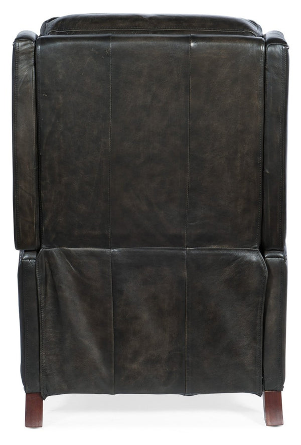 Hooker Furniture Declan Leather Power Recliner With Headrest, Antique Gold Nailhead Trim, Usb Port, Dark Wood Legs Brown RC251-PH-089