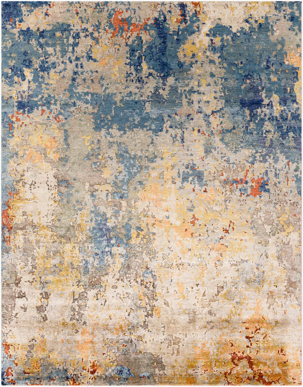 Imola IML-1006 8' x 10' Handmade Rug IML1006-810  Navy, Blue, Rust, Mustard, Dusty Coral, Dusty Sage Surya
