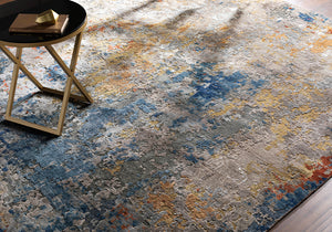 Imola IML-1006 8' x 10' Handmade Rug IML1006-810  Navy, Blue, Rust, Mustard, Dusty Coral, Dusty Sage Surya